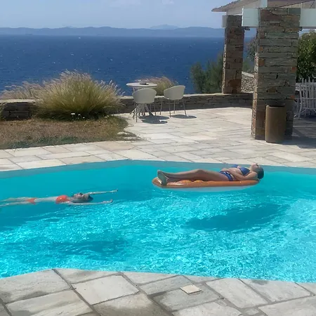 Elli S Seafront Pool Villa, W/Sandy Beach In Kea, Cyclades Melissaki Exterior photo